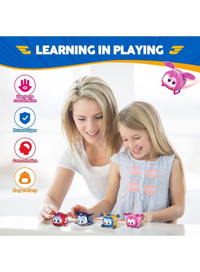 SUPER WINGS 4 PCS Super Pet Sets, Glow and Face-Changing Transformer Jett Donnie Paul Dizzy Pet, Stacking Toy for Toddlers Kids 3-7 Years Old - Image 3