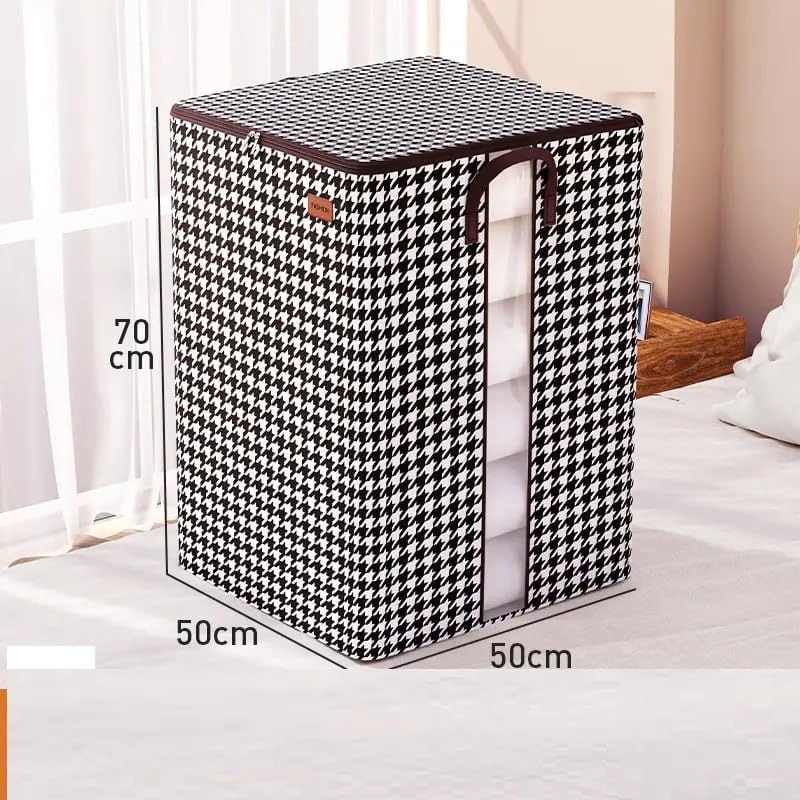 VIPREKHO 180L NonWoven quilt Large Foldable Storage Bag Organizer Clothes Storage Container for Blanket Comforter Saree Toys Clothing Bedding with Durable Handles household reusable 1 Pcs - Image 3