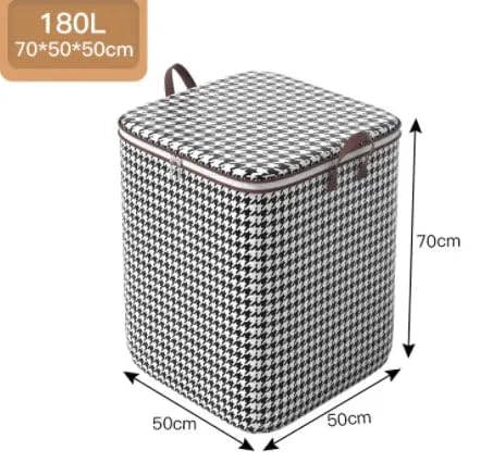 VIPREKHO 180L NonWoven quilt Large Foldable Storage Bag Organizer Clothes Storage Container for Blanket Comforter Saree Toys Clothing Bedding with Durable Handles household reusable 1 Pcs - Image 2