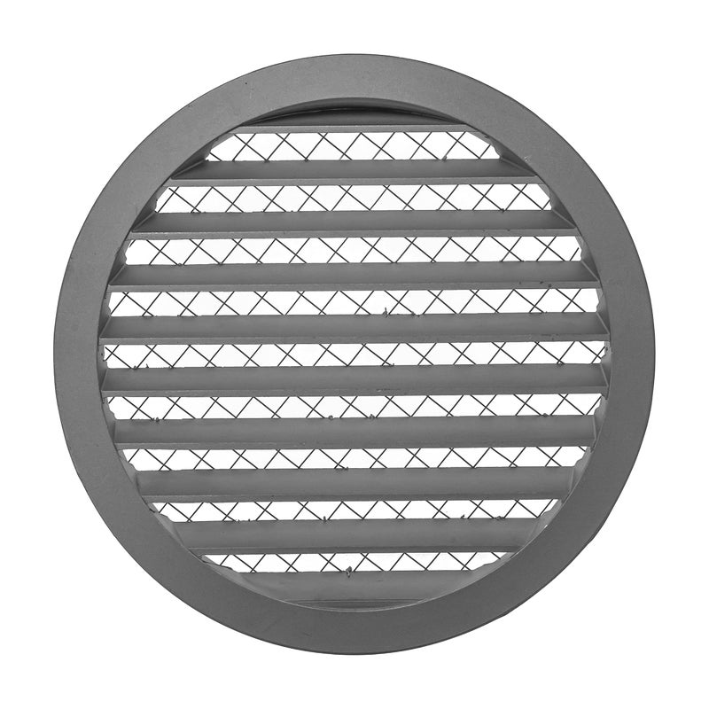 REPA MARKET Repa Market 10 Gray Vent Cover  Aluminum  Industrial Round Air Louver  Metal Soffit Vent with Screen  Mesh  Round Grille for House Or Garage Wall 10 Inch Gray 