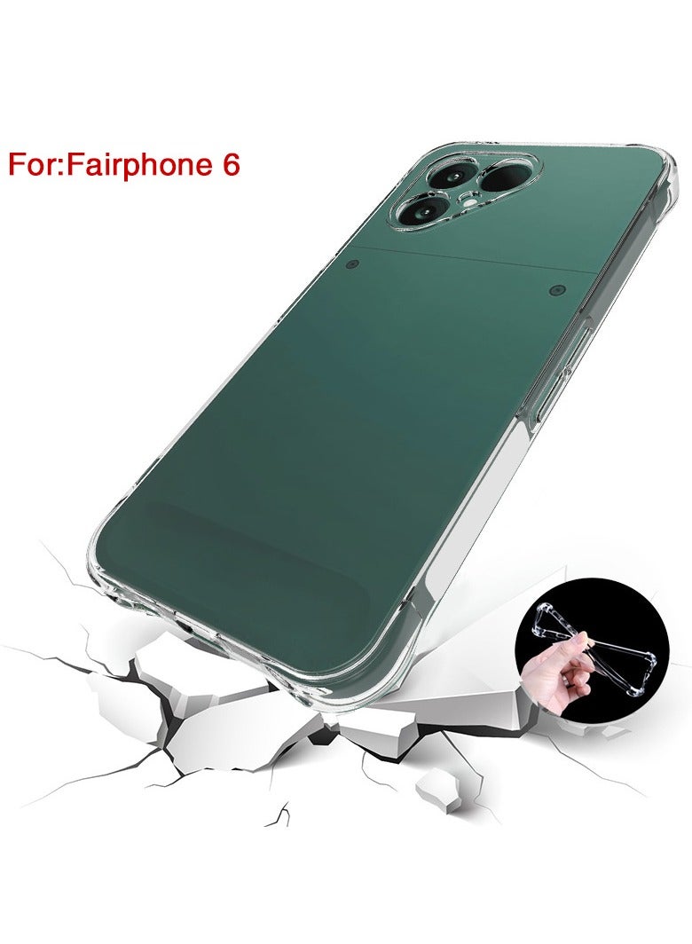 general Fairphone 6 Airbag Case Transparent Anti-Drop TPU Protective Case High Transparency No Yellow Change Airbag Cushion Precise Fit Scratch Resistant - Image 4