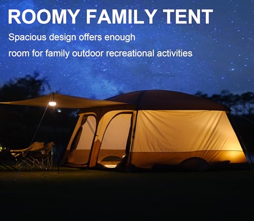 Vidalido Tents，8-10 Person Camping Tent with Extended Vestibule，2 Room Weather Resistant Family Tents，Easy Install Waterproof Outdoor Tent for Camping Hiking（Blue） - Image 5