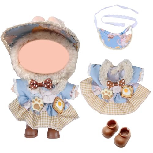 SHUOXUKE Doll Clothes Set and Accessories 2026 Stylish Exquisite Adorable Clothes Outfit for 15cm17cm Doll with Princess Dress Girls Hat Brown Shoes - Image 1