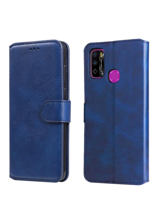 زبون جراب لهاتف Infinix Hot 9 Play مصنوع من جلد العجل الكلاسيكي PU + TPU مع حامل وفتحات للبطاقات ومحفظة - Image 1