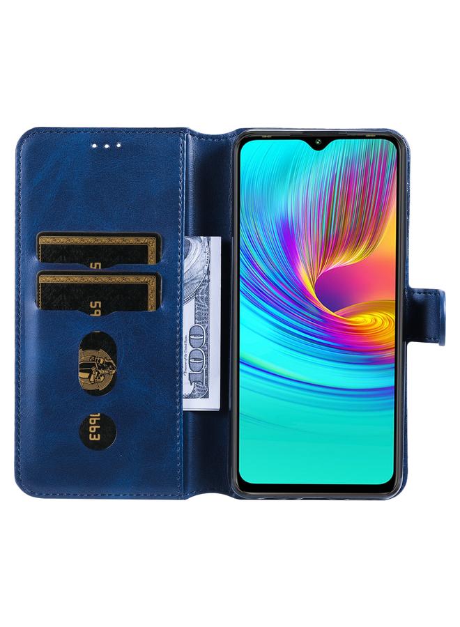 زبون جراب لهاتف Infinix Hot 9 Play مصنوع من جلد العجل الكلاسيكي PU + TPU مع حامل وفتحات للبطاقات ومحفظة - Image 4