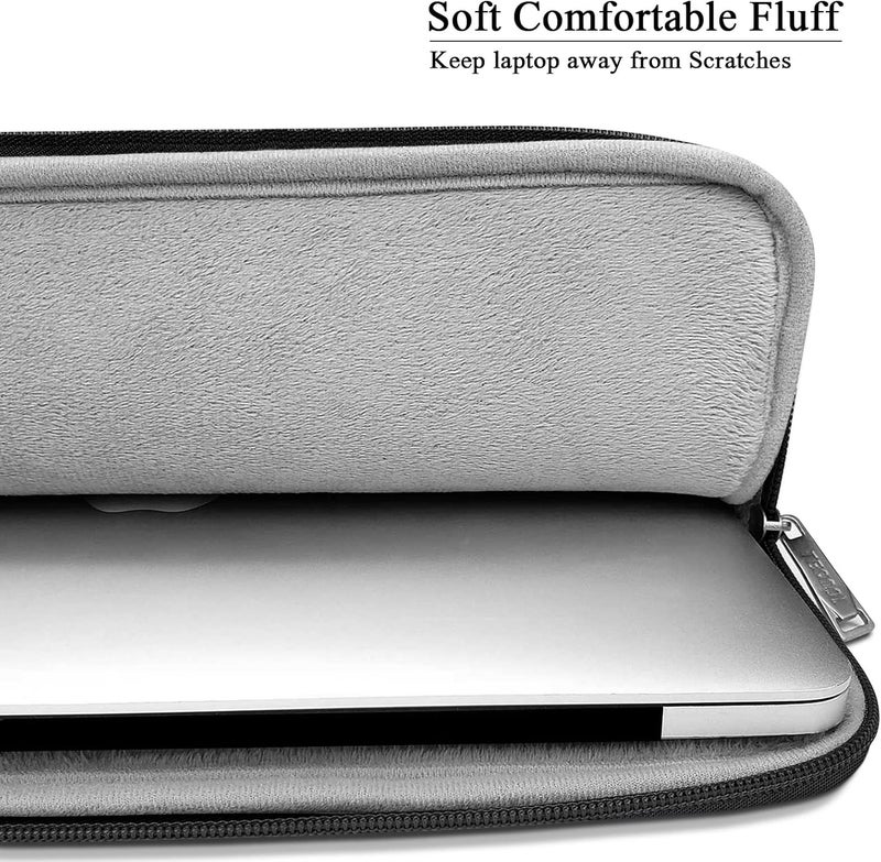تيكول حقيبة كمبيوتر محمول واقية مقاس 13 بوصة مع جيب بسحاب لأجهزة Surface Pro 7 وMacBook Air/Pro الجديد 2018-2020 مقاس 13 بوصة مع Touch ID وZenBook 13/Envy 13/XPS 13/Inspiron 13 وPixelBook Go Chromebook، أسود - Image 4