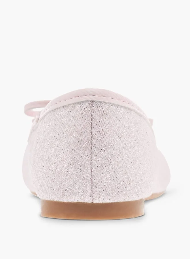 Flora Bella By Shoexpress Girls Bow Applique Slip-On Ballerina Shoes
