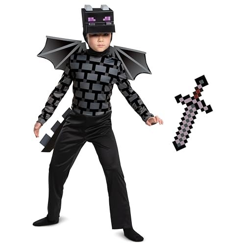 Disguise Ender Dragon Classic Costume and Minecraft Netherite Sword Bundle Child Size M 78 - Image 1