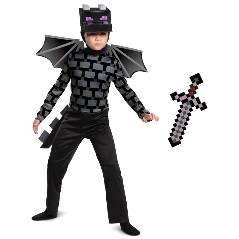 Disguise Ender Dragon Classic Costume and Minecraft Netherite Sword Bundle Child Size M 78 - Image 3