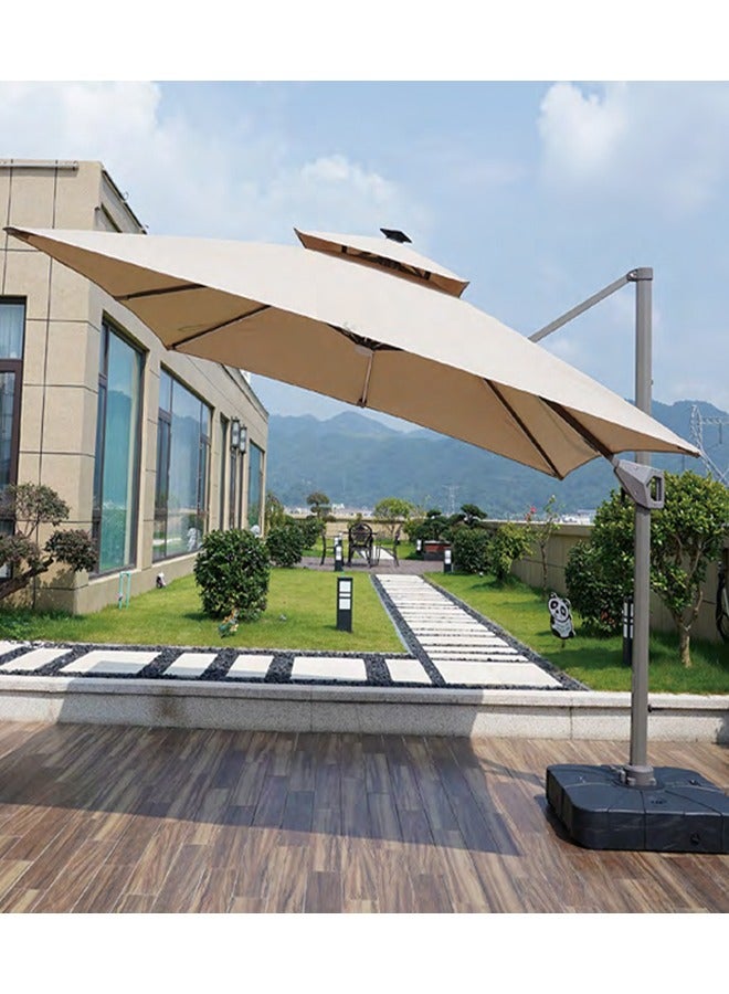 Broyhome Sunshade Aluminium With LED light Umbrella with UV-Resistant Canopy Waterproof Use in Any Weather  - Image 2