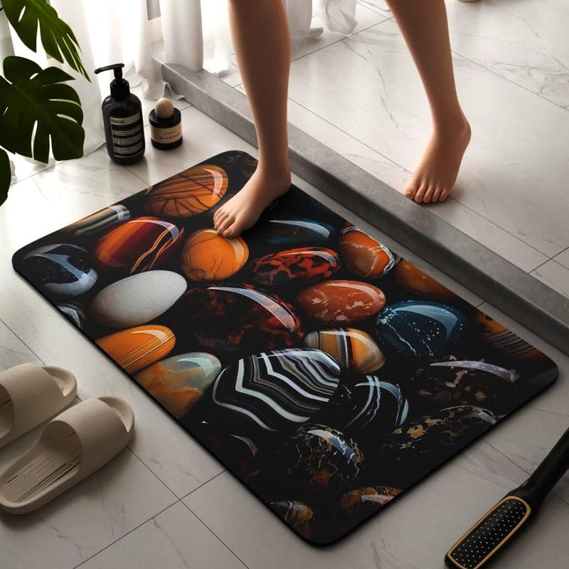SKVM Water Absorbent mat for Bathroom Kitchen Floor Door Entrance Anti Slip Floor Foot Anti Skid Bathroom Shower mat (Design 12) - Image 1