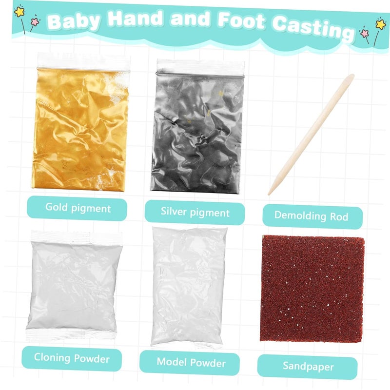 Hand Casting Kit Newborn Keepsake Molding Powder for Handprint and Footprint Memories Non-Toxic for First Birthday Nursery Decor - Image 3