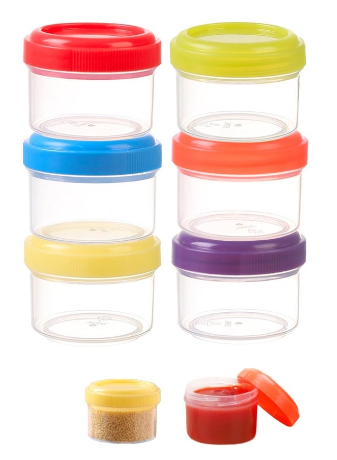 6PCS Plastic Mini Storage Containers with Lids, Food Storage Containers, Small Frozen Food Storage Containers, Reusable and Stackable Mini Containers, Snack and Condiment Containers - Image 1