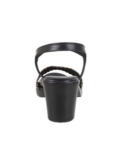 Mochi Mochi Women Black Synthetic Leather Block Heel Fashion Sandal UK/6 EU/39 (33-435)  - Image 4