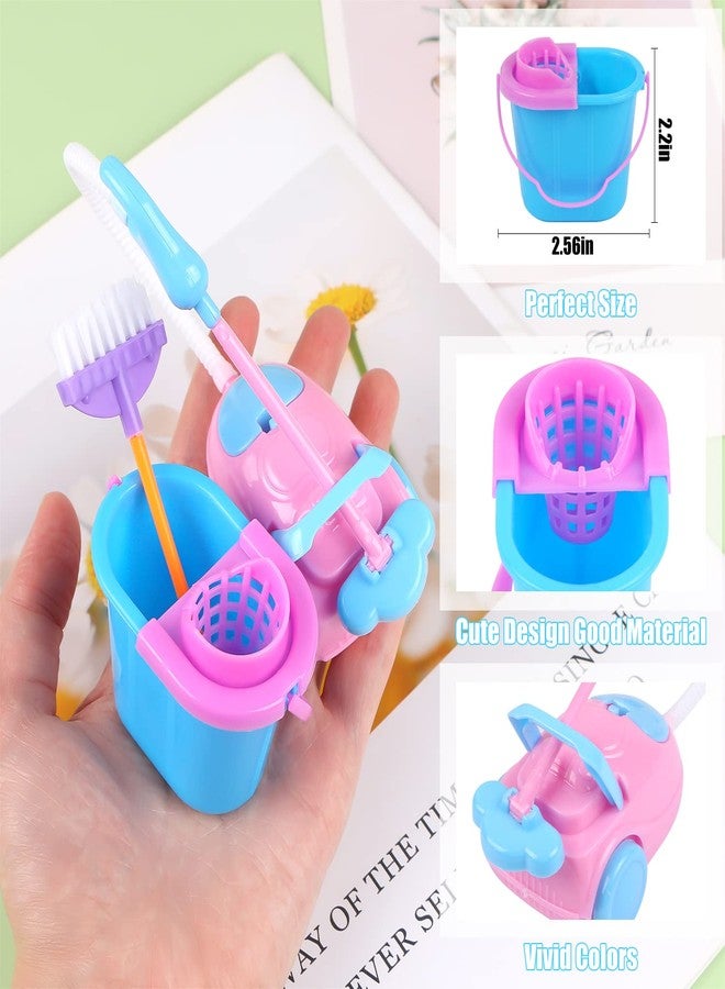 MIKIMIQI 22 Pcs Miniature Dollhouse Cleaning Supplies Mini Bucket Mop Dust Pan Brush Broom Mini Housework Cute Cleaning Supplies Tools Miniature Furniture Dollhouse Decoration Accessories - Image 5