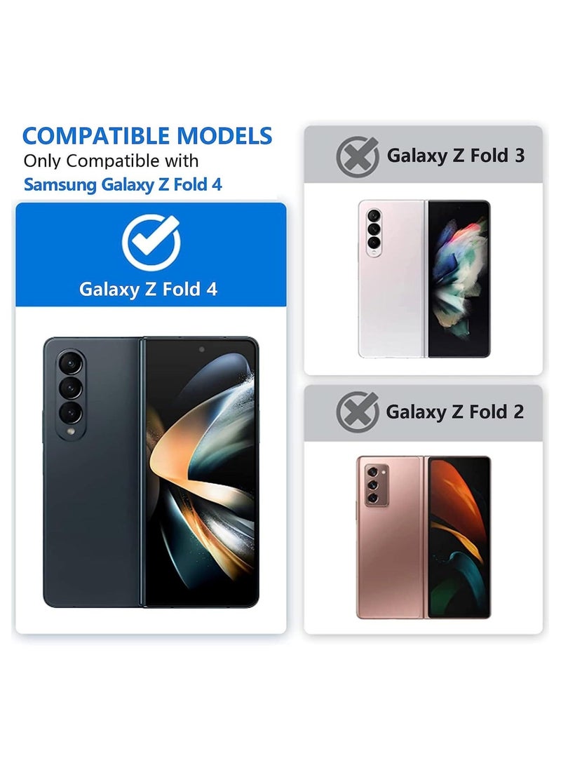 كابتن تيك Samsung Galaxy Z Fold 4 Case, with S Pen Holder & Slide Camera Cover, Hinge Protection and Hidden Magnetic Kickstand, Black - Image 5