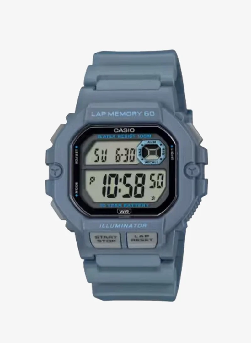 Casio Men's Digital Display Watch With Blue Resin Strap - WS-1400H-2AVDF