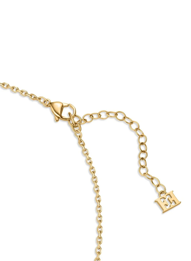 ESCADA Catherine Necklace with Flower Motif and Crystal-Decked Signature Elegant Drop Pendants