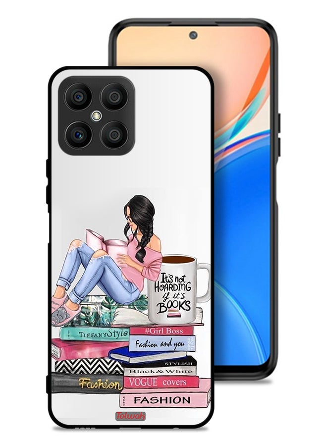 Tolwak Honor X8 4G Protective Case Cover Girl And Fashion Books Art - Image 1