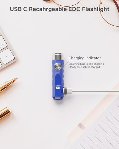 RovyVon Aurora A1 G4 USB C Rechargeable Mini Flashlight, Small Bright Keychain Flashlight 650 High Lumens EDC Flashlight Gadget with Clip for Camping, Hiking, Emergencies (Blue) - Image 5