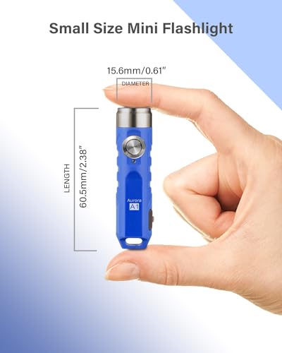 RovyVon Aurora A1 G4 USB C Rechargeable Mini Flashlight, Small Bright Keychain Flashlight 650 High Lumens EDC Flashlight Gadget with Clip for Camping, Hiking, Emergencies (Blue) - Image 4