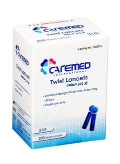 CAREMED 200-pieces of Sterile Twist Lancets Suitable for All Lancing Devices  - Image 1