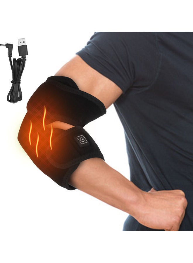NIBEMINENT Adjustable Elbow Heating Pad Heat Brace Support Wrap with 3 Level Temperature Setting Portable Belt Therapy for Tendinitis Tennis Arthritis Pain Relief 25.3*3*7cm  - Image 1