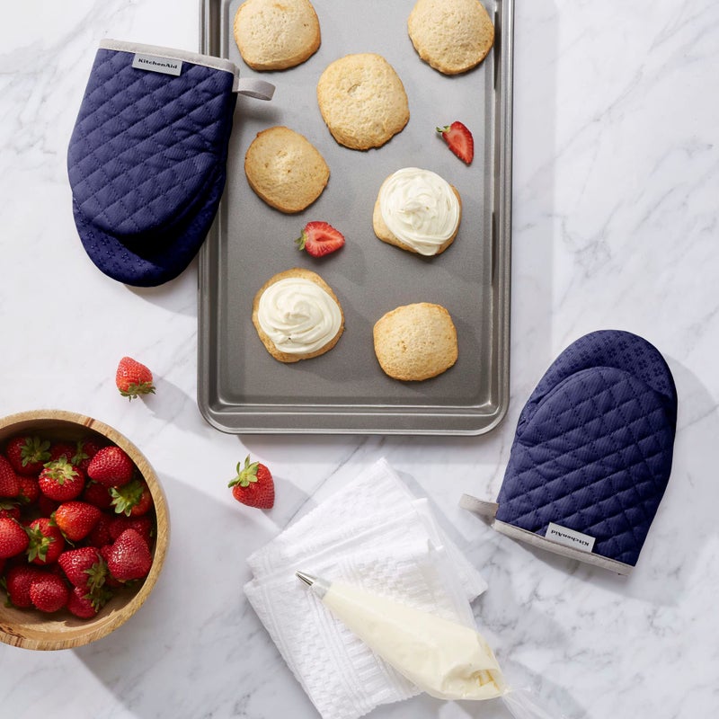 KitchenAid Asteroid Mini Oven Mitt Set  Cobalt 5.5""x8"" - Image 2