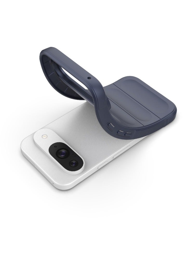 جراب خلفي مقعر من السيليكون TPU لهاتف Google Pixel 9 Pro، جراب فاخر من السيليكون المقاوم للصدمات وعالي الحماية متوافق مع Google Pixel 9 Pro (6.3 بوصة) (رمادي غامق) - Image 4