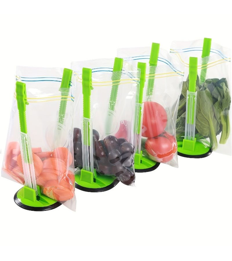 Blue Compact Tall Vertical Bag Holder for Kitchen Counter Storage and Adjustable Rack Organizer - Image 2