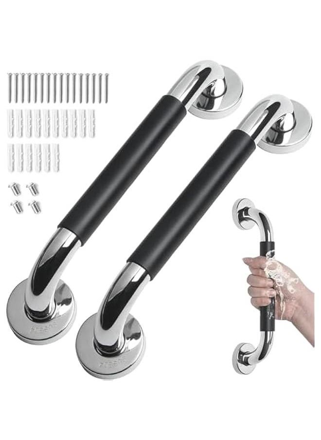 HOOKOR - 2 Pack Grab Bars for Bathroom,Anti Slip Bathroom Handicap Grab Bars for Showers, Safety Bath & Shower Grab Bar for Seniors, Shower Handles for Elderly, with Anti Slip Rubber Grip (16inch) - Image 1