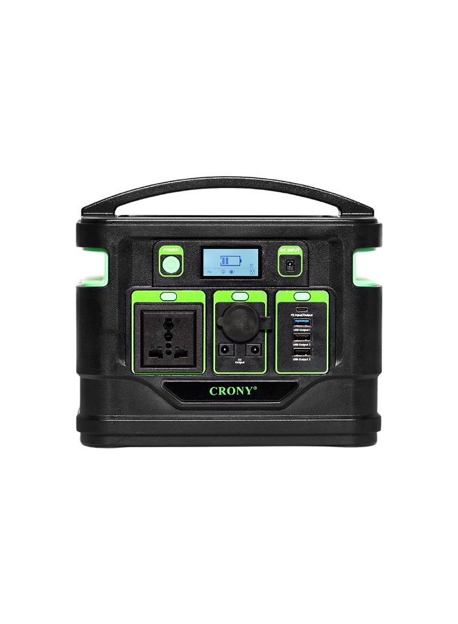 Crony محطة الطاقة المحمولة CRONY GPS300 300W – بطارية ليثيوم 80,000 مللي أمبير / 296 واط ساعة، مخرجات AC/DC/USB، USB-C PD 45W، شاشة LED وضوء، بنك طاقة احتياطي طارئ مدمج 230 × 140 × 203 مم - Image 1