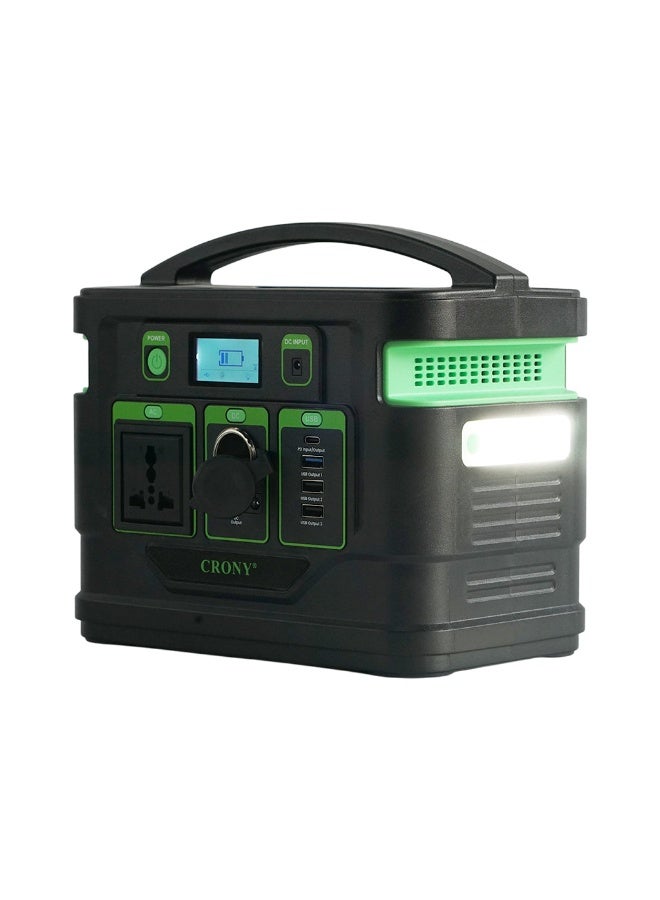 Crony محطة الطاقة المحمولة CRONY GPS300 300W – بطارية ليثيوم 80,000 مللي أمبير / 296 واط ساعة، مخرجات AC/DC/USB، USB-C PD 45W، شاشة LED وضوء، بنك طاقة احتياطي طارئ مدمج 230 × 140 × 203 مم - Image 5