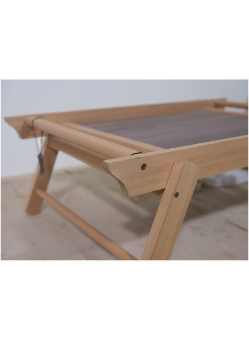 كذا هوم طاولة تقديم خشبية قابلة للطي للسرير – صينية إفطار مع أرجل قابلة للطي - Image 4