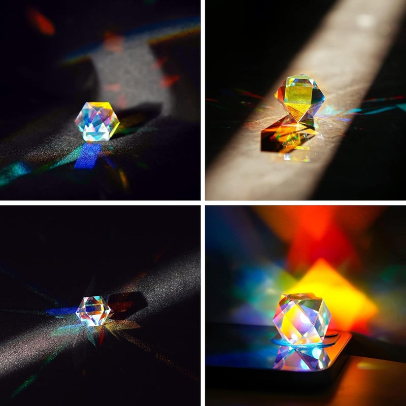 Color Crystal Faceted Optical Prism Beam Splitter Light Refracting Photography Science Glass Prisms - Image 5