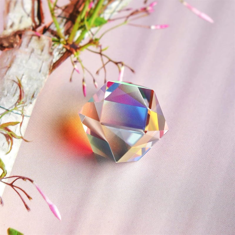 Color Crystal Faceted Optical Prism Beam Splitter Light Refracting Photography Science Glass Prisms - Image 2