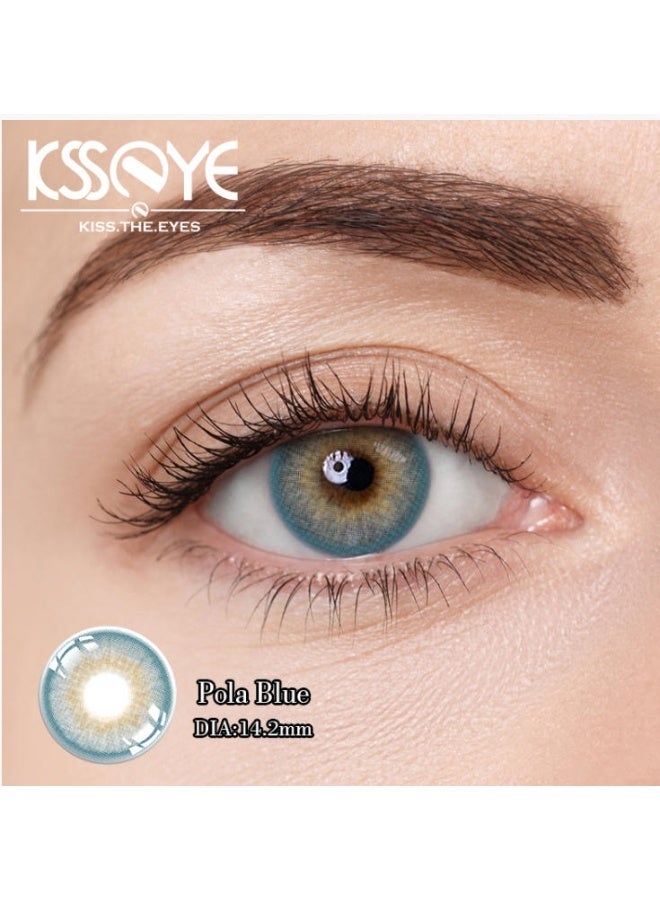 عين كي اس اس عدسات بولا الزرقاء التجميلية اللاصقة الملونة السنوية للجنسين، مجموعة تكبير مع علبة - Image 2