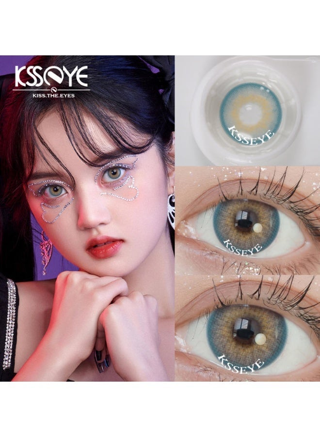 عين كي اس اس عدسات بولا الزرقاء التجميلية اللاصقة الملونة السنوية للجنسين، مجموعة تكبير مع علبة - Image 1