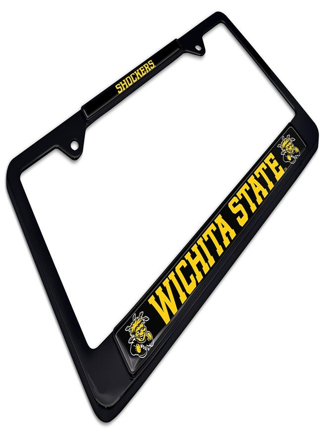 Elektroplate Officially Licensed Wichita State Shockers 3D Doming Black All-Metal Standard Size License Plate Frame Tag Holder for Cars/SUVs/Trucks Weatherproof Automotive Accessory - Image 5