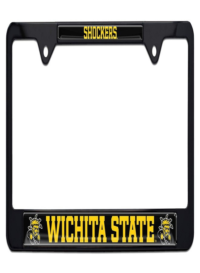 Elektroplate Officially Licensed Wichita State Shockers 3D Doming Black All-Metal Standard Size License Plate Frame Tag Holder for Cars/SUVs/Trucks Weatherproof Automotive Accessory - Image 1