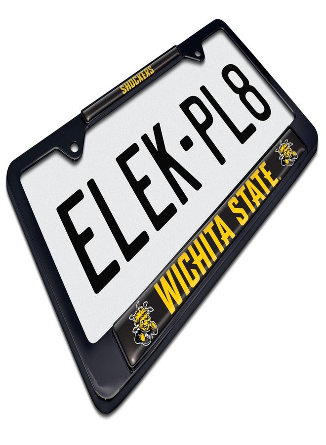 Elektroplate Officially Licensed Wichita State Shockers 3D Doming Black All-Metal Standard Size License Plate Frame Tag Holder for Cars/SUVs/Trucks Weatherproof Automotive Accessory - Image 3
