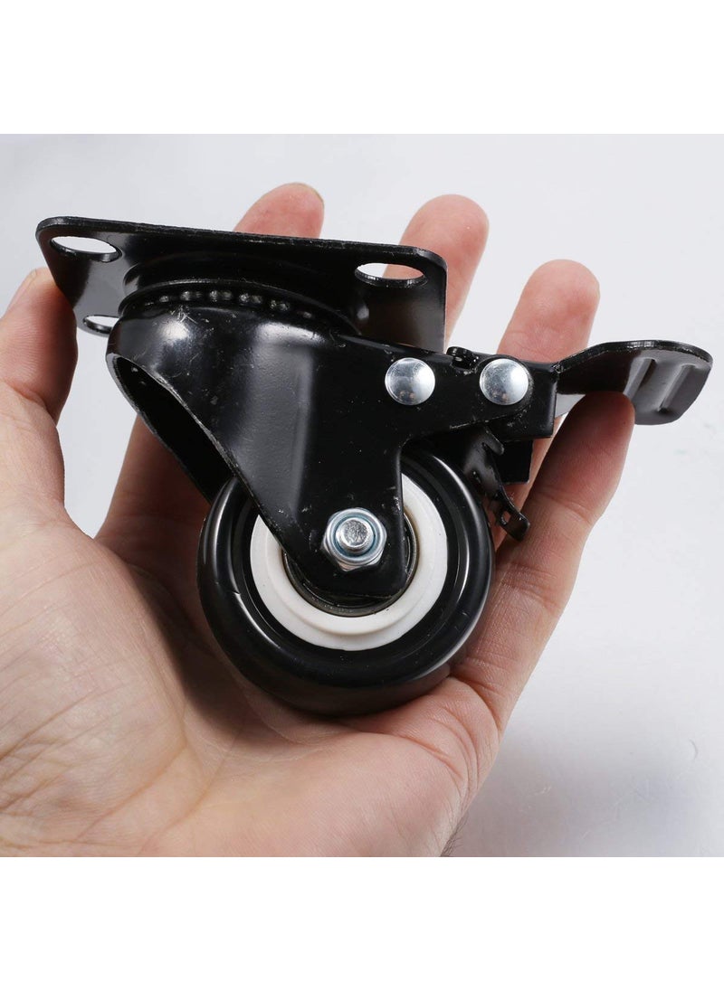 IMPODA Impoda 4 Pack 2 Heavy Duty Caster Wheels Soft Rubber Swivel Caster with 360 Degree 2 with Brakes 2 Without  - Image 5
