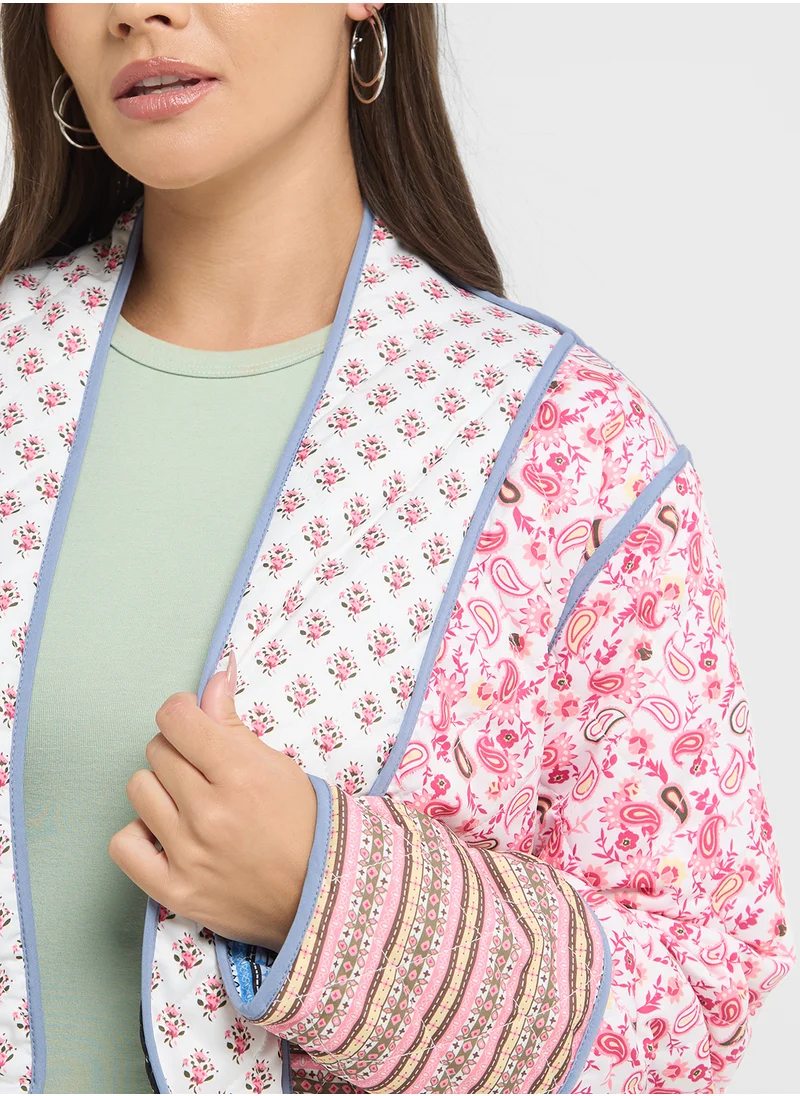 جينجر Printed Multi Pattern Reversible Jacket