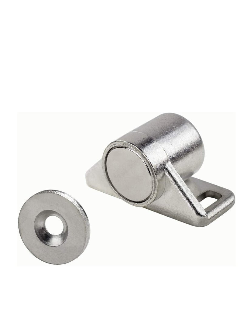 Generic - 4 Pack Magnetic Cabinet Door Catch Latch Silver for Kitchen Closet Storage - Image 1