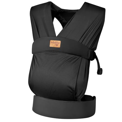 vrbabies Baby Wraps Carrier Sling, Baby Carrier for Newborns and Toddlers,Skin-Friendly and Soft Front Baby Carrier Wrap Perfect Baby Gifts (Black, Mesh) - Image 1