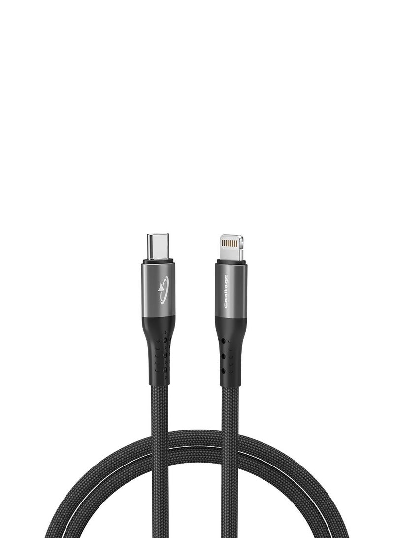 Goaltage USB-C to Lightning Charging Cable 1.2M, 35W PD Fast Charge, E-Marker Chip, 480Mbps Data Sync, 30000+ Bend Lifespan, High-Strength Nylon, Aluminum Alloy, Black - Image 1