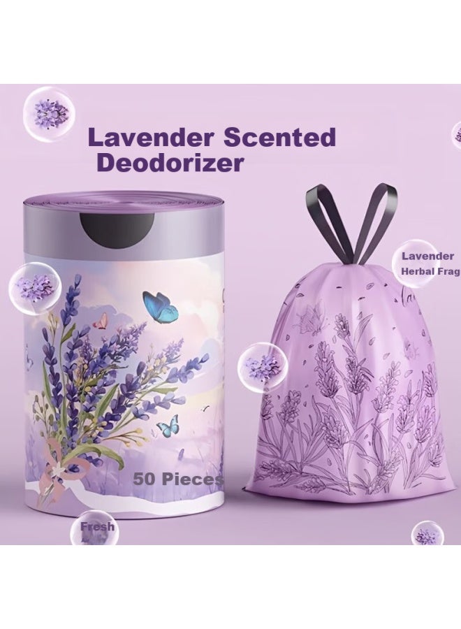 Okiss Lavender Scented Large Drawstring Kitchen Trash Bags 100pcs 45x50cm 10 Micron - Image 1