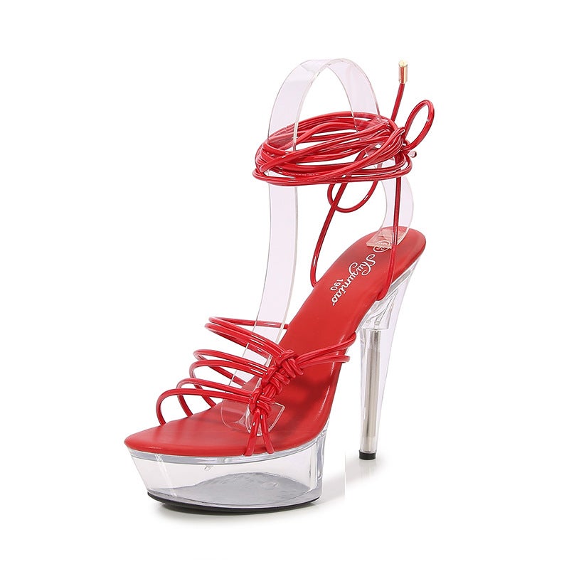 1099-91 Fashion Nightclubs Hate Sky Height 13Cm Strap Sandals - Image 5
