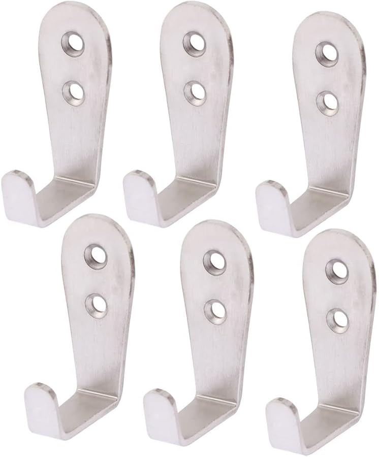 حامل خطاف مثبت بالبراغي 3 سماكة 6 قطع تركيب على الحائط أو الباب - Image 1