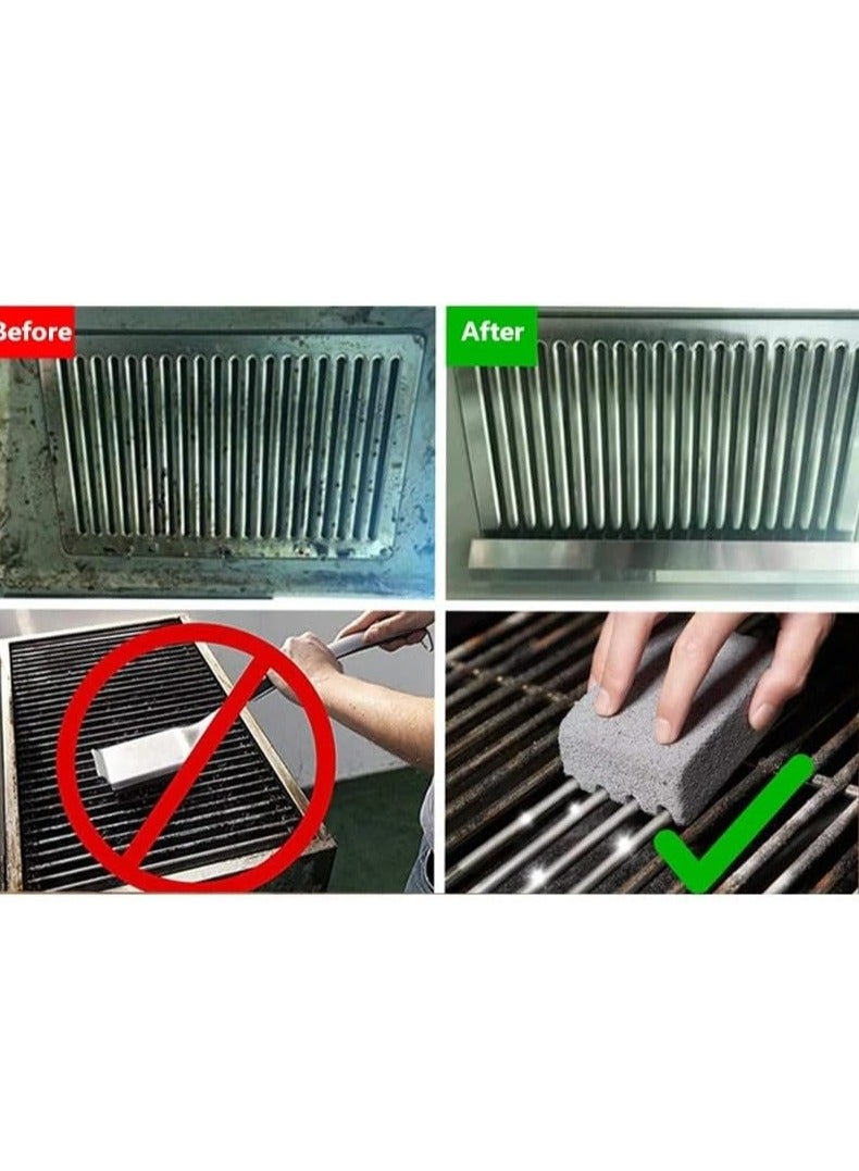 Loquat 4 Pcs BBQ Grill Cleaning Brick Block Barbecue Stone and Racks Stains Grease Cleaner - Image 5